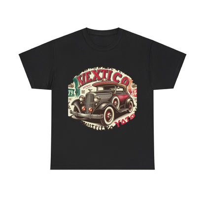 Flag Village Mexico Vintage Car Flag T-SHIRT Heavy Cotton Tee MEX0003