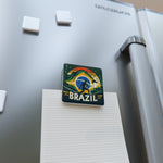 Flag Village BRAZIL Flag Sporting Porcelain Magnet, Square BRA0013