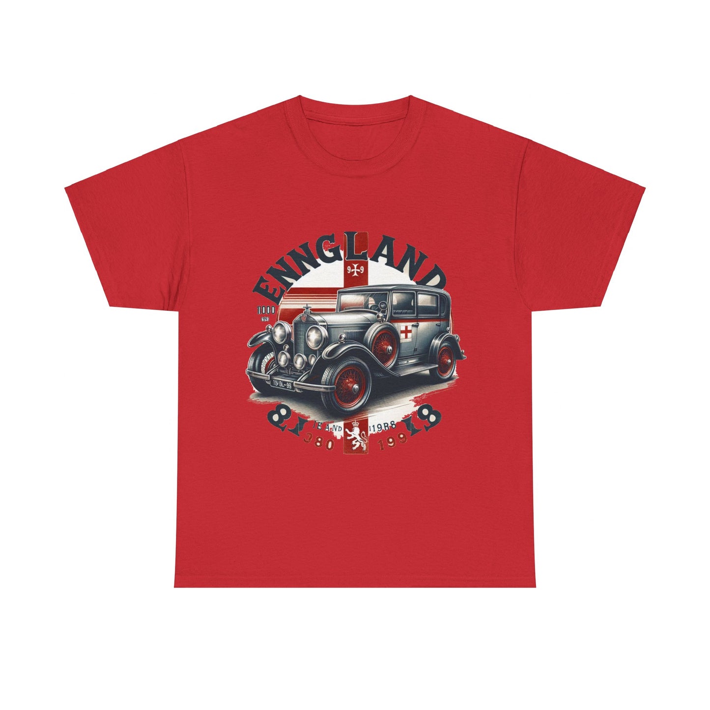 Flag Village UK Vintage Car Flag T-SHIRT Heavy Cotton Tee UK0016
