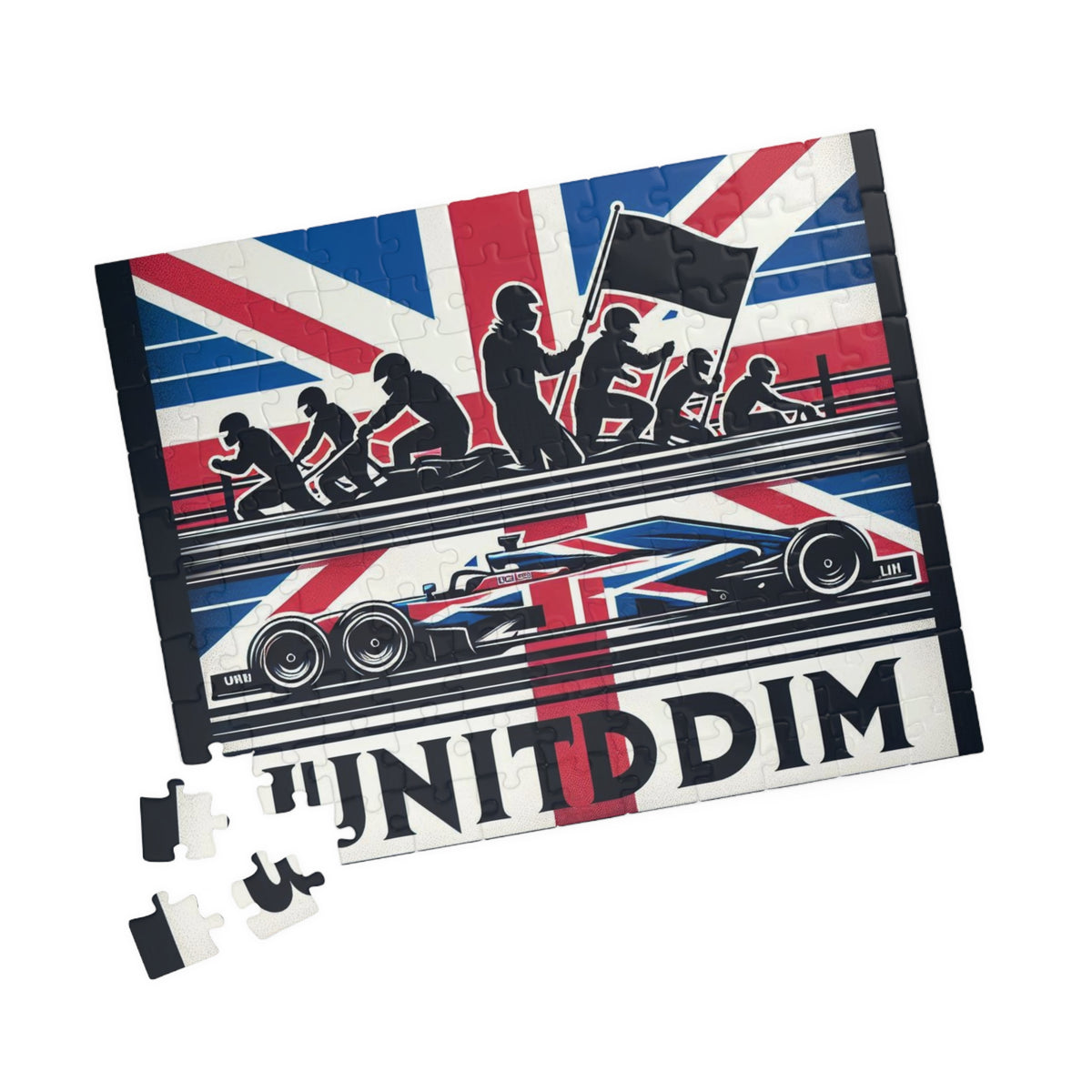 Flag Village United Kingdom Racing Car Sporting Flag Puzzle (110, 252, 520, 1014-piece) UK0008