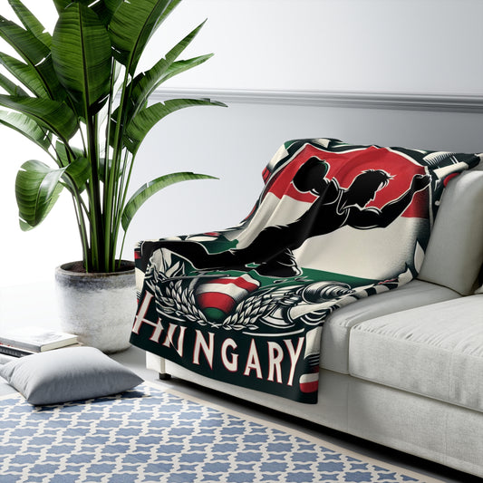 Flag Village Hungary Sporting Flag Sherpa Fleece Blanket HUN0003