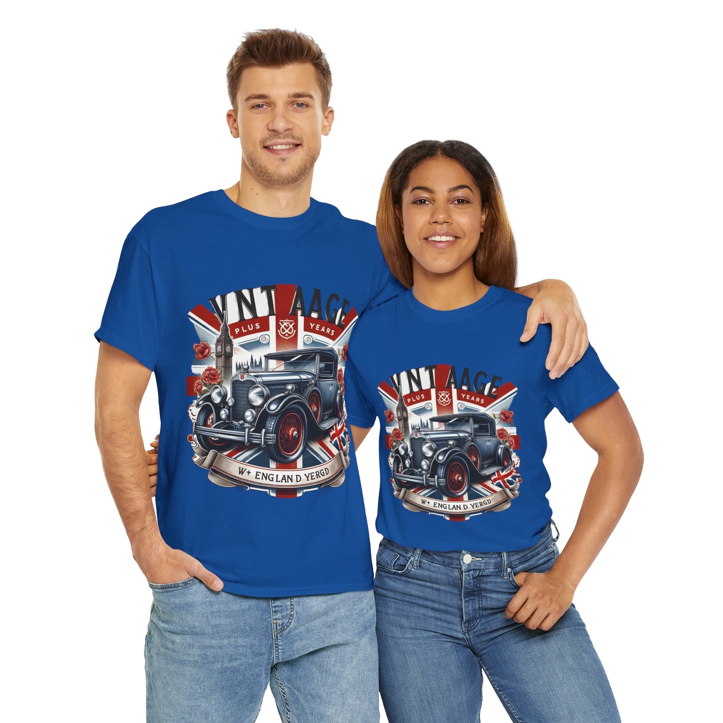 Flag Village UK Vintage Car Flag T-SHIRT Heavy Cotton Tee UK0007