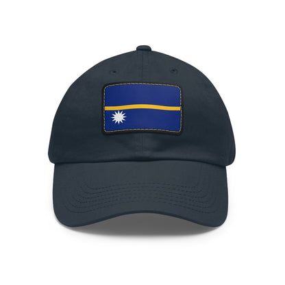 Flag Village Nauru Flag Hat Cap with Leather Patch