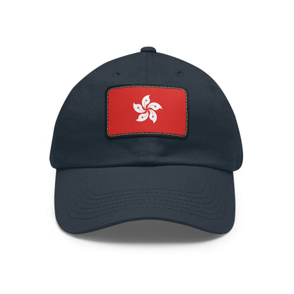 Flag Village Hong Kong Flag Hat Cap with Leather Patch