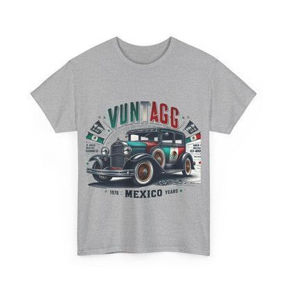 Flag Village Mexico Vintage Car Flag T-SHIRT Heavy Cotton Tee MEX0002