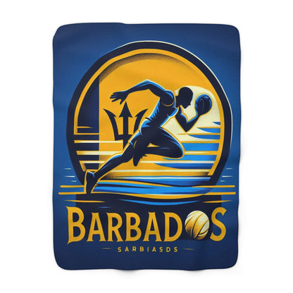 Flag Village Barbados Sporting Flag Sherpa Fleece Blanket BRB0002