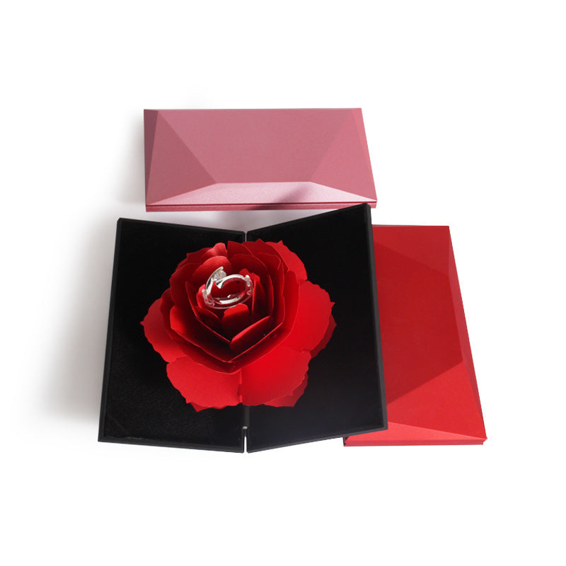 Flag Village Rotating Tanabata Valentine's Knot Proposal Ring Box Gift Packaging Box