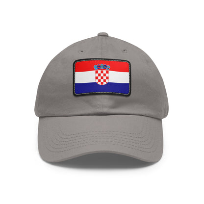 Flag Village Croatia Flag Hat Cap with Leather Patch