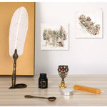 Flag Village European Retro Creative Feather Dip Pen Gift Box Set