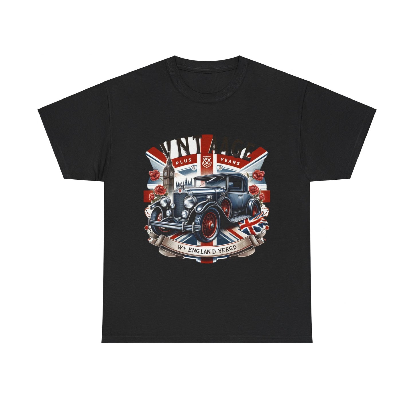 Flag Village UK Vintage Car Flag T-SHIRT Heavy Cotton Tee UK0007