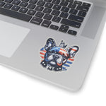 Flag Village USA Flag with French Bulldog Sticker 2", 3", 4", 6" USA0001