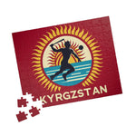 Flag Village Kyrgyzstan Sporting Flag Jigsaw Puzzle