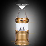 Flag Village new solar charging type multifunctional telescopic camping lantern lantern outdoor camping tent lamp