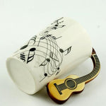 Flag Village Creative Music Violin Style Guitar Ceramic Mug Coffee Tea Milk Stave Cups With Handle Coffee Mug Novelty Gifts