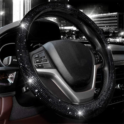 Flag Village Auto Tools Diamond Steering Wheel Cover Rhinestones Crystals Car Handcraft Steering Wheel Covers