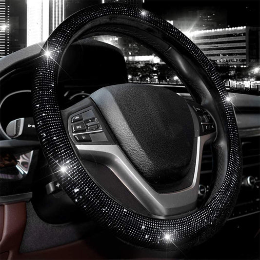 Flag Village Auto Tools Diamond Steering Wheel Cover Rhinestones Crystals Car Handcraft Steering Wheel Covers