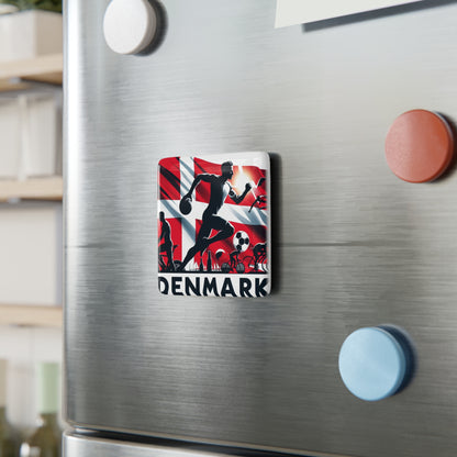 Flag Village Denmark Flag Sporting Porcelain Magnet, Square DNK0004