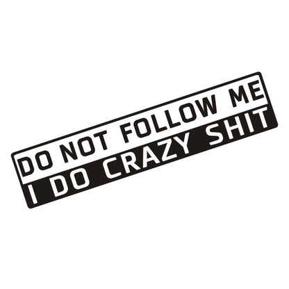 Flag Village Auto Tools Car Decoration Do Not Follow Me English Sticker