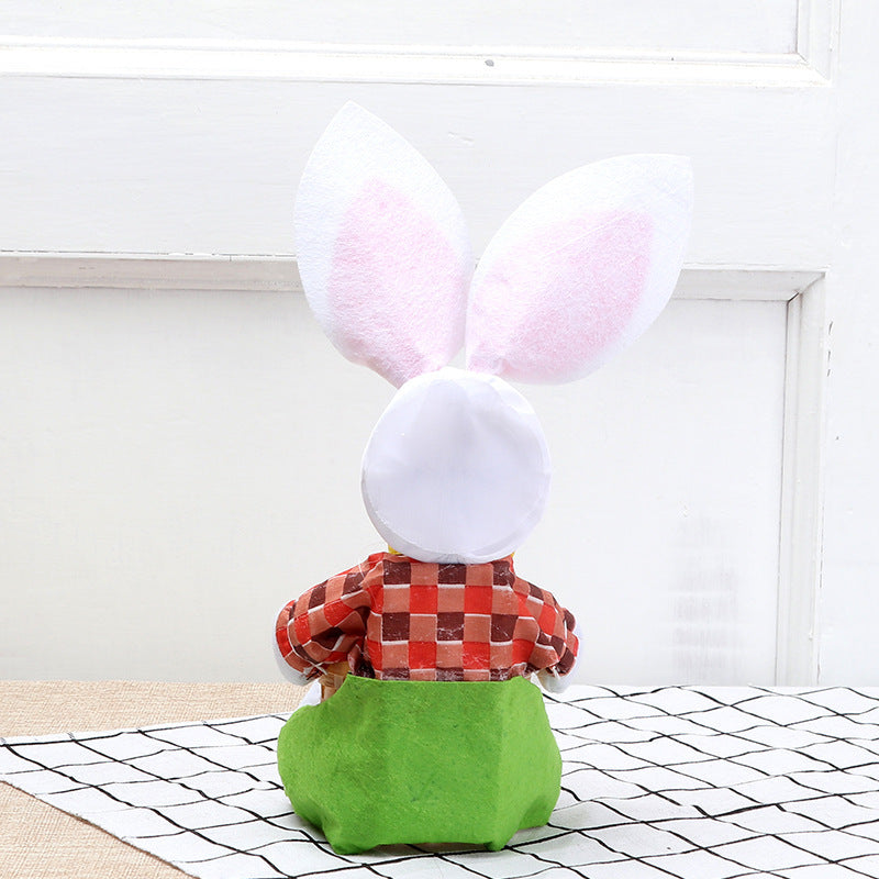 Flag Village Cute Bunny Basket Easter Eggs Candy Gift Box Storage Rabbit Bag Party Decoration Home Decoration Accessories Easter Decor