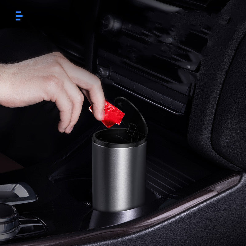 Flag Village Auto Tools Alloy Car Trash Bin Rubbish Holder Wrapper Garbage Can Office Ashtray Cup