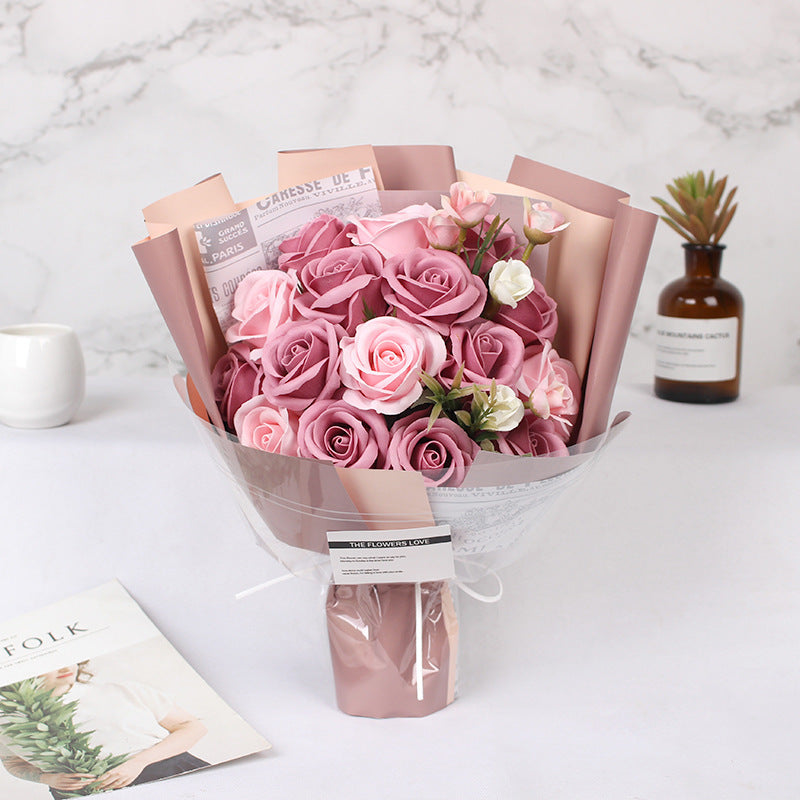 Flag Village Simulation Rose Flower Teacher Gift Box Birthday Gift