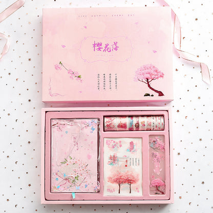 Flag Village Cute Creative Cherry Blossom Hand Ledger Gift Box Set