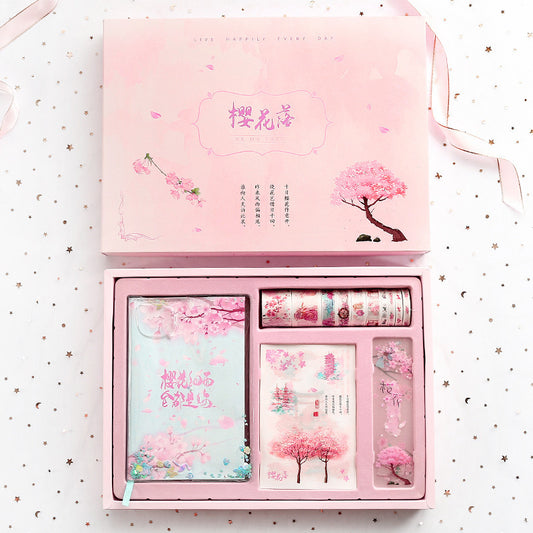 Flag Village Cute Creative Cherry Blossom Hand Ledger Gift Box Set