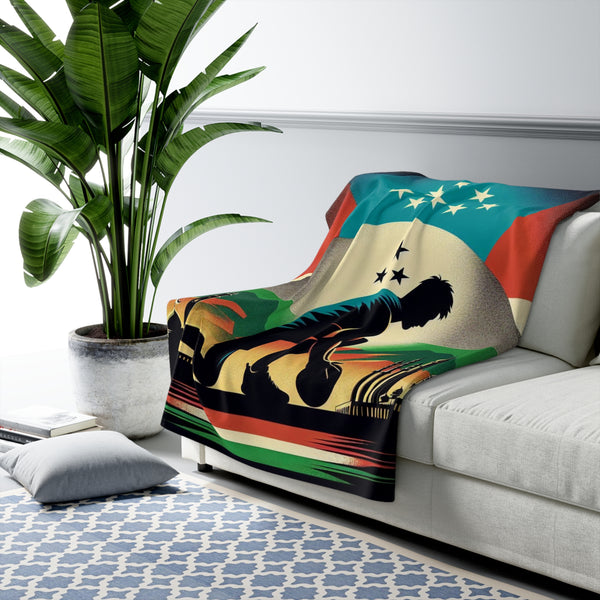 Flag Village Tajikistan Sporting Flag Sherpa Fleece Blanket TJK0001