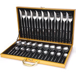 Flag Village 36-piece Stainless Steel Tableware Wooden Box Gift Box Set