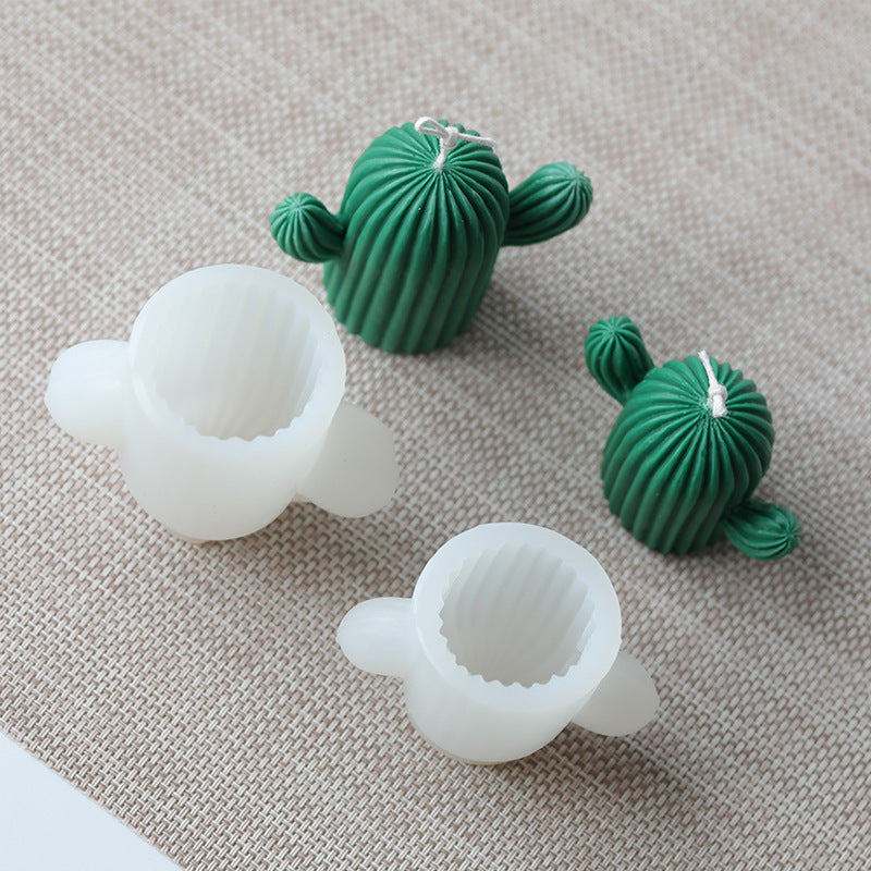 Flag Village Cactus Shape Candles Mould Silicone Candle Mold Aromatherapy Plaster Handmade Making Kit Soap Crafts Mold DIY Gifts Home Decor