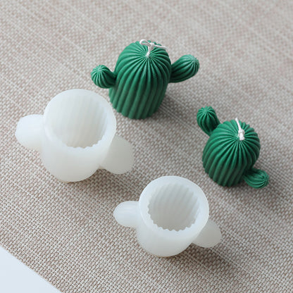 Flag Village Cactus Shape Candles Mould Silicone Candle Mold Aromatherapy Plaster Handmade Making Kit Soap Crafts Mold DIY Gifts Home Decor