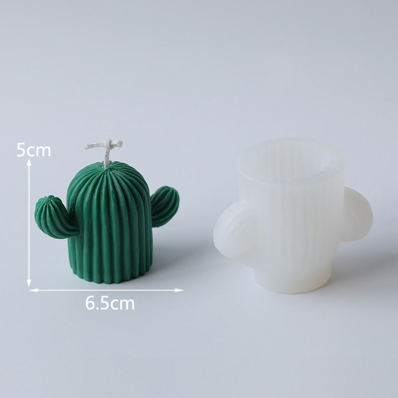 Flag Village Cactus Shape Candles Mould Silicone Candle Mold Aromatherapy Plaster Handmade Making Kit Soap Crafts Mold DIY Gifts Home Decor