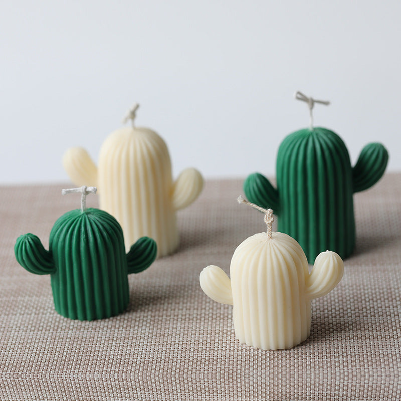 Flag Village Cactus Shape Candles Mould Silicone Candle Mold Aromatherapy Plaster Handmade Making Kit Soap Crafts Mold DIY Gifts Home Decor