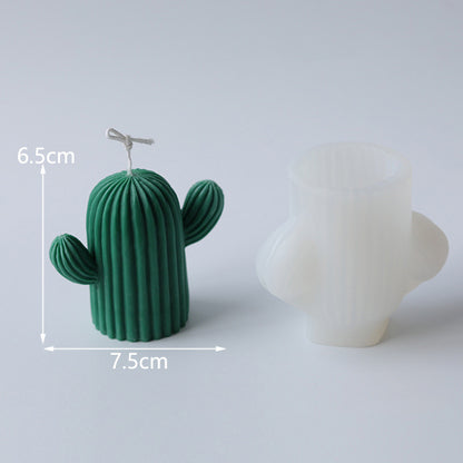 Flag Village Cactus Shape Candles Mould Silicone Candle Mold Aromatherapy Plaster Handmade Making Kit Soap Crafts Mold DIY Gifts Home Decor