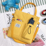 Flag Village Canvas Bags Handbag With Pockets Preppy Buckpack Shoulder Bag For Women