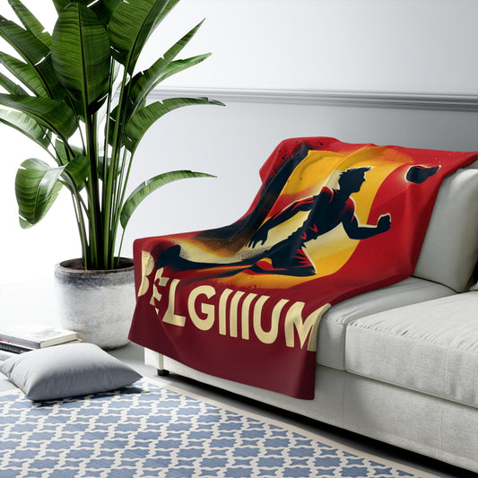 Flag Village Belgium Sporting Flag Sherpa Fleece Blanket BLE0010