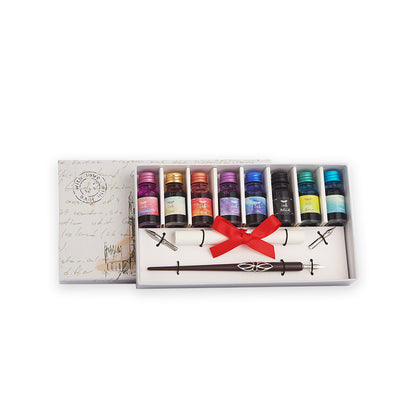 Flag Village Pen and Ink Gift Box Wooden Dip Pen Set