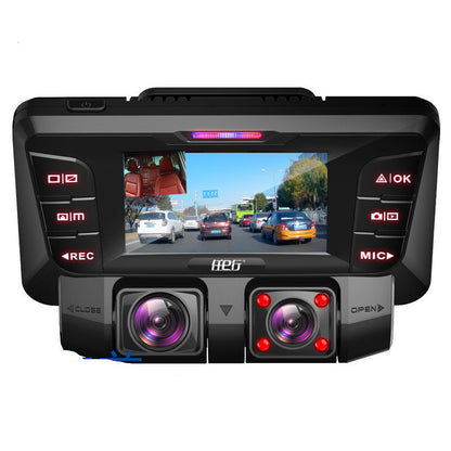 Flag Village Auto Tools Car Driving Recorder HD Night Vision Dual-Lens Panoramic View Driving Recorder