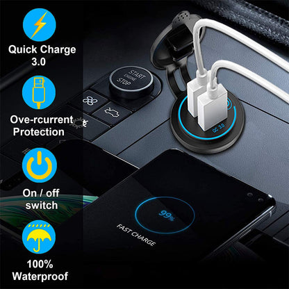 Flag Village Auto Tools Motorcycle Boat  Car Charger Dual  Fast Charge Modified Car Charger