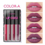Flag Village Langmanni 4 Lip Gloss Long Lasting Matte Set Gift Box