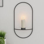 Flag Village 3D Metal Candle Holder Geometric Round Candlestick Wall Mounted Crafts Wedding Table Home Deco Party Festival Decoration Gifts