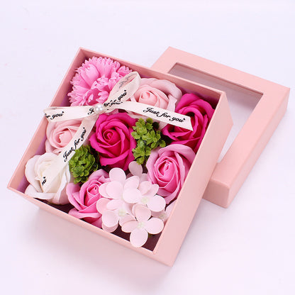 Flag Village Teacher's Day Gift Creative Gift Soap Flower Gift Box Girlfriends Birthday Gift Simulation Rose Soap Flower For Teacher