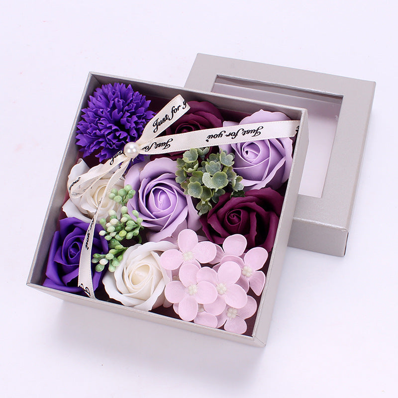 Flag Village Teacher's Day Gift Creative Gift Soap Flower Gift Box Girlfriends Birthday Gift Simulation Rose Soap Flower For Teacher