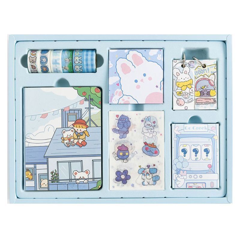 Flag Village Rainbow Candy Hand Account Gift Box Stationery Set Blind Box