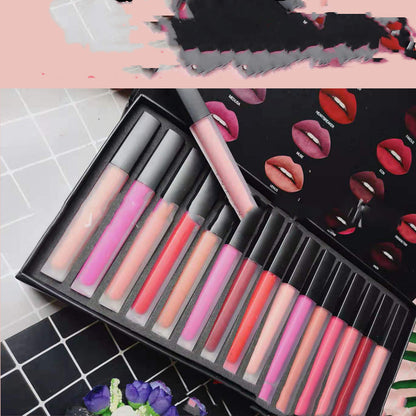 Flag Village Long Lasting Waterproof Lipstick 16 Gift Box Lip Gloss