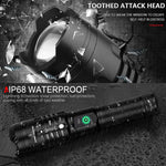Flag Village Super Bright Flashlight Zoomable USB Rechargeable Electric Torch 5 Modes Torch Outdoor Fishing Waterproof
