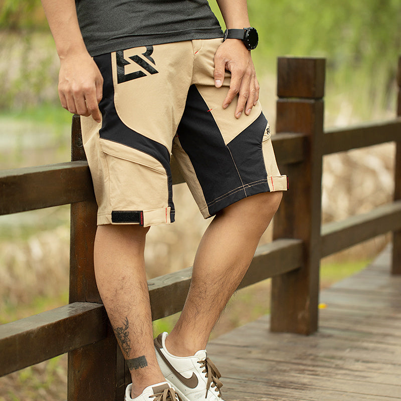 Flag Village Mens Summer Outdoor Cycling Breathable Mountaineering Sports Quick-Drying Double-Layer Trousers