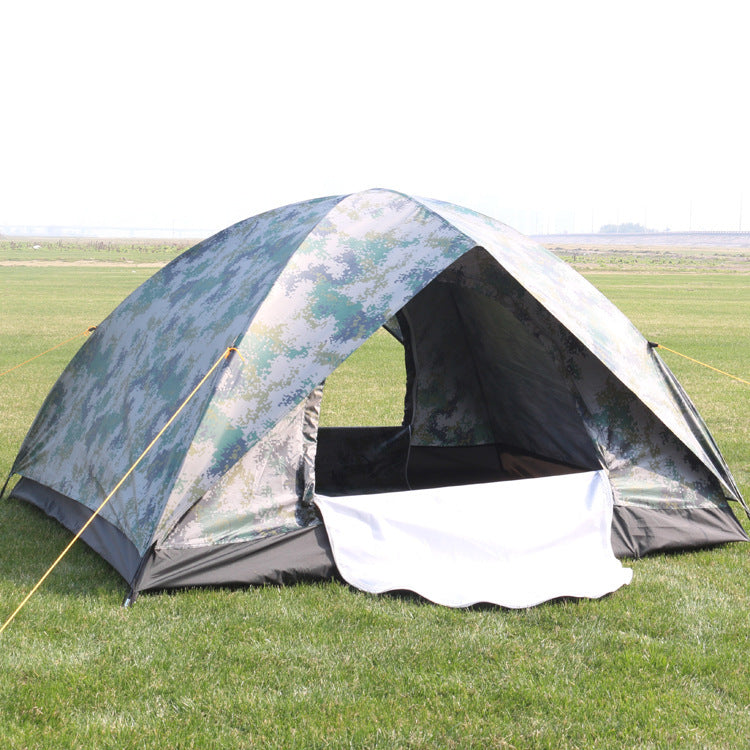 Flag Village Outdoor Travel Tent 3-4 People Camouflage Mountaineering Tent Beach Camping Tent