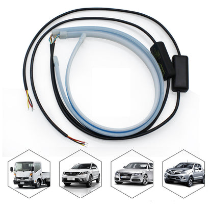 Flag Village Auto Tools Led DRL Car Daytime Running Lights Flexible Waterproof Auto Turn Signal Yellow Brake Side Headlights Light Car Accessories