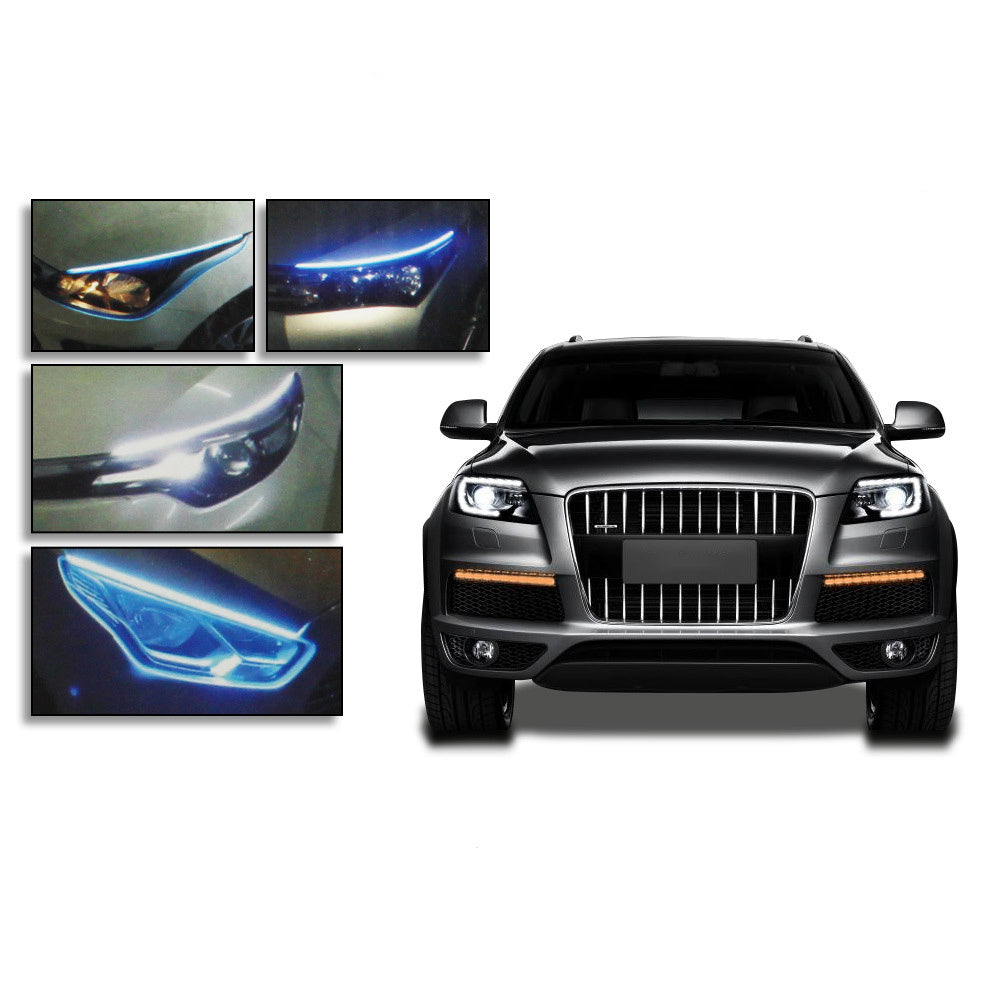Flag Village Auto Tools Led DRL Car Daytime Running Lights Flexible Waterproof Auto Turn Signal Yellow Brake Side Headlights Light Car Accessories